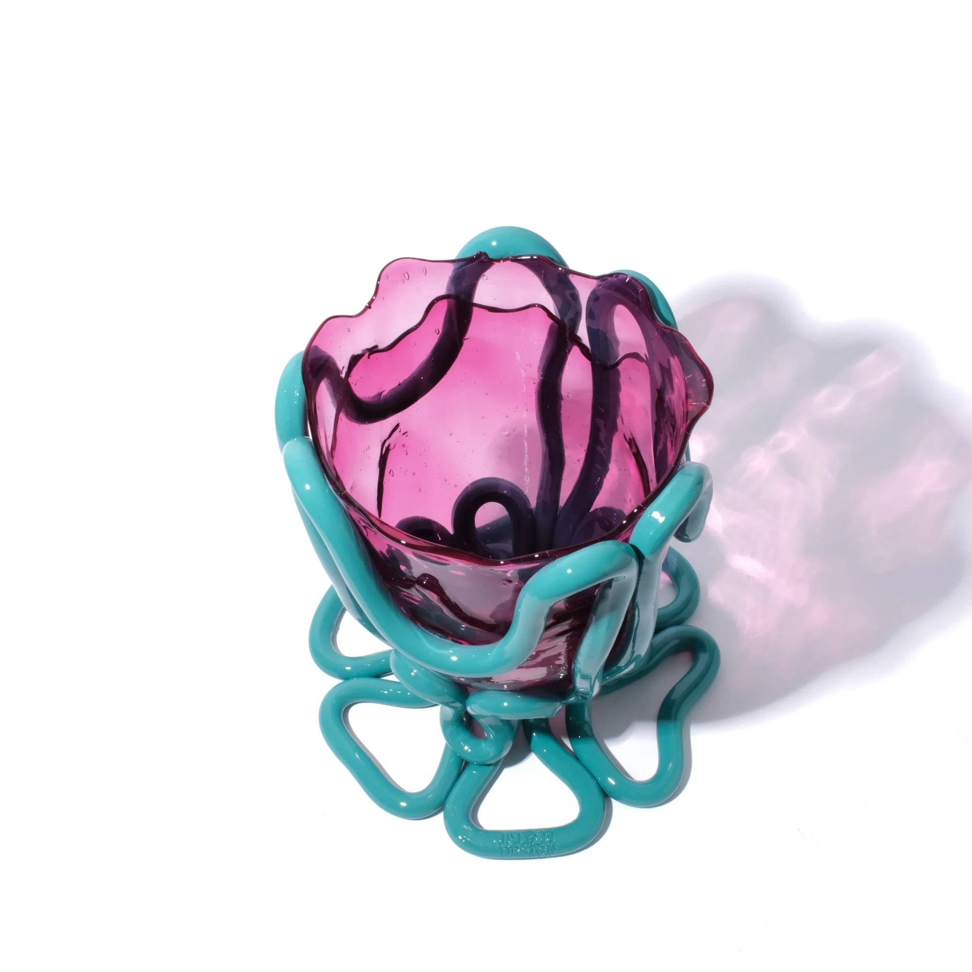 Indian Summer Vase - Clear Light Fuchsia And Matt Ocean | Corsi